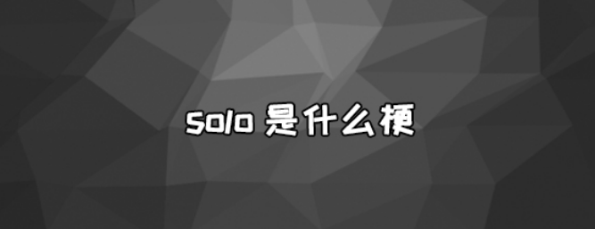 solo是什么意思含义简介